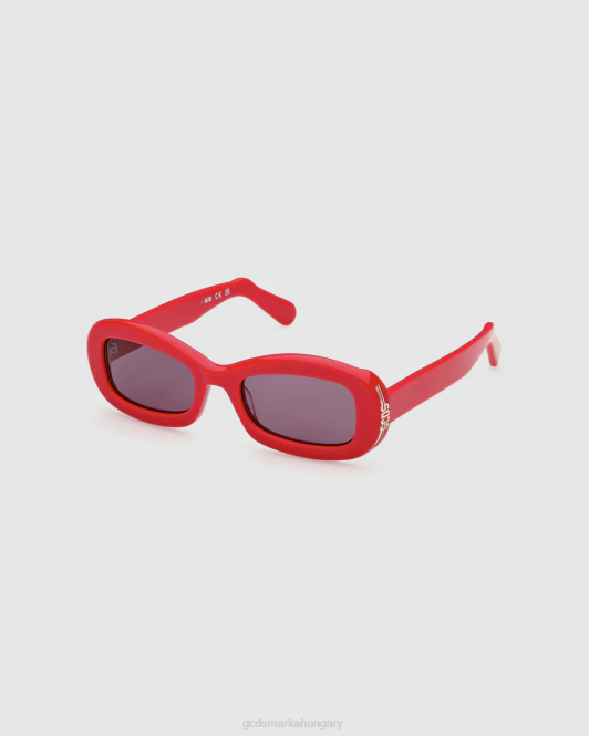 GCDS gd0027 ovális napszemüveg Z2HB285 tartozék piros férfiak