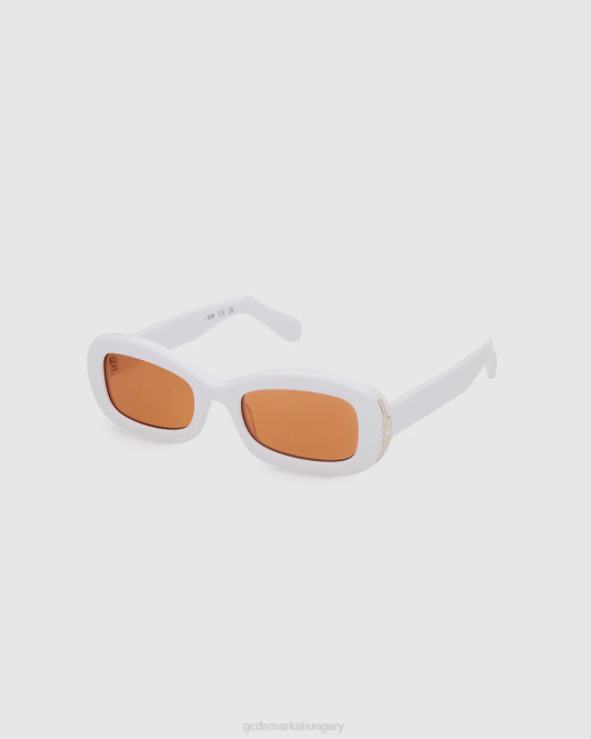 GCDS gd0027 ovális napszemüveg Z2HB288 tartozék fehér férfiak
