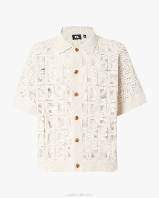 GCDS monogram makramé ing Z2HB14 ruházat törtfehér férfiak