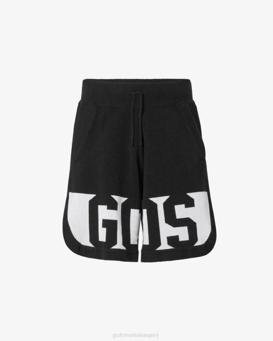 GCDS alacsony sávú bermuda Z2HB115 ruházat fekete férfiak