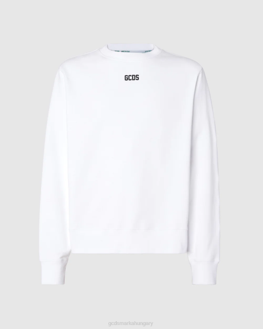 GCDS eco logóval rendes crewneck Z2HB71 ruházat fehér férfiak