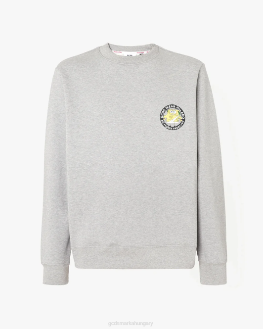 GCDS spongebob italico print szabályos crewneck Z2HB52 ruházat szürke férfiak