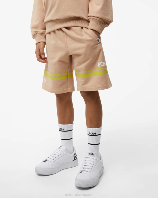GCDS junior low logo band bermuda Z2HB756 ruházat bézs gyerekek