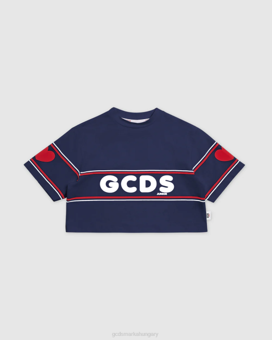 GCDS junior crop logós póló Z2HB791 ruházat sötétkék gyerekek