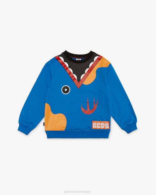 GCDS junior cápa crewneck Z2HB702 ruházat kék gyerekek