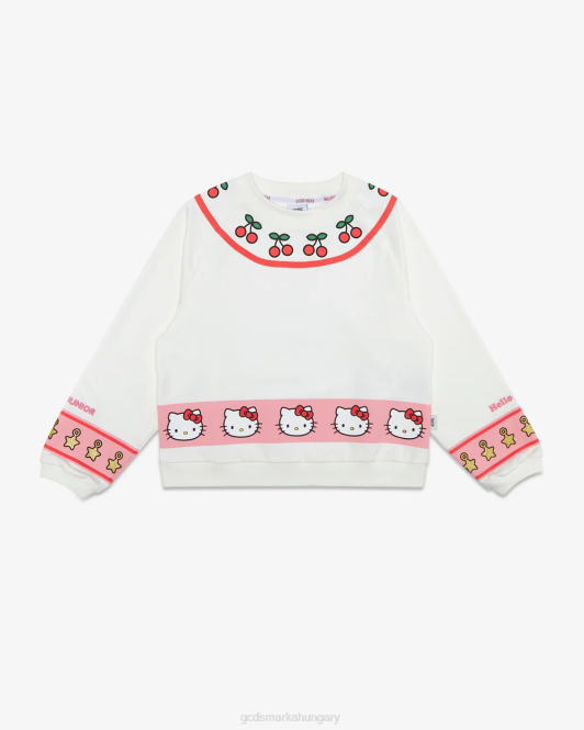 GCDS junior hello kitty crewneck Z2HB787 ruházat törtfehér gyerekek
