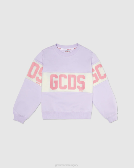 GCDS junior logó banda crewneck Z2HB680 ruházat halványlila gyerekek