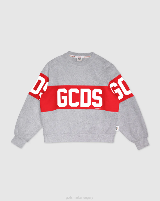 GCDS junior logó banda crewneck Z2HB692 ruházat szürke gyerekek