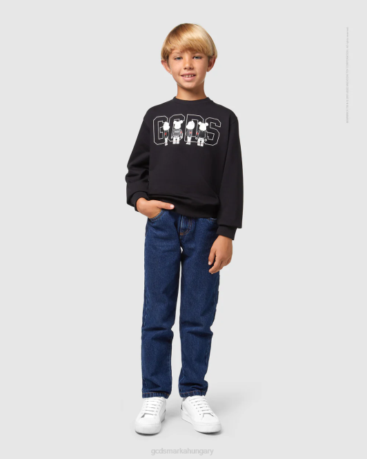 GCDS x Be@rbrick junior crewneck Z2HB705 ruházat fekete gyerekek