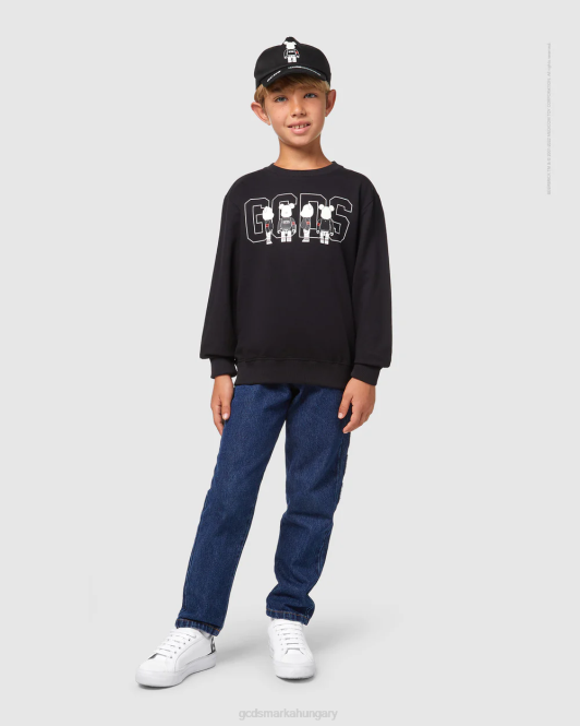 GCDS x Be@rbrick junior crewneck Z2HB705 ruházat fekete gyerekek