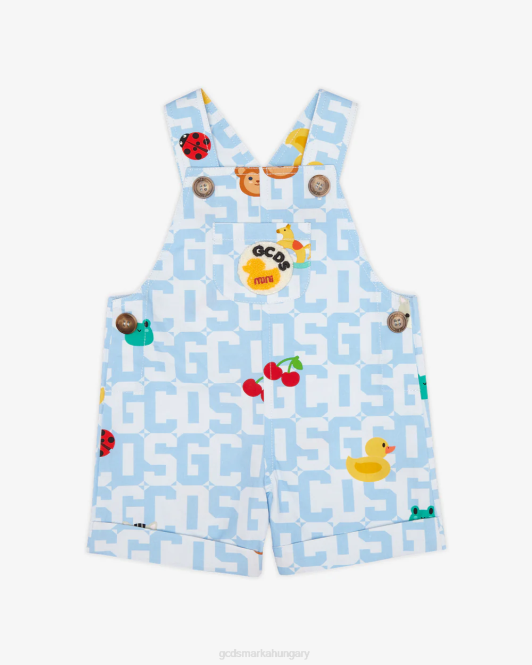 GCDS baba monogram állatok dungarees Z2HB608 ruházat világoskék gyerekek