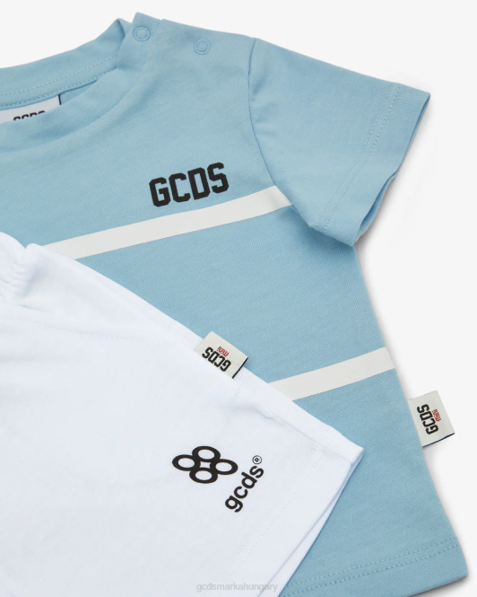 GCDS baby low band logós tréningruha Z2HB602 ruházat angyalkék/fehér gyerekek