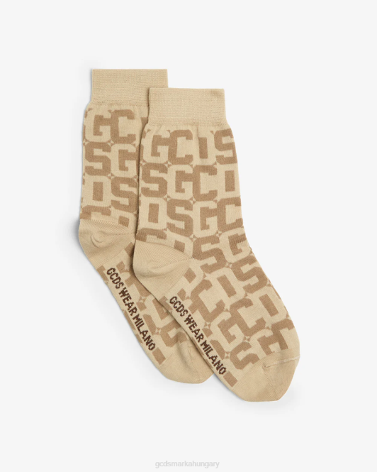 GCDS monogramos jacquard zokni Z2HB545 tartozék bézs nők