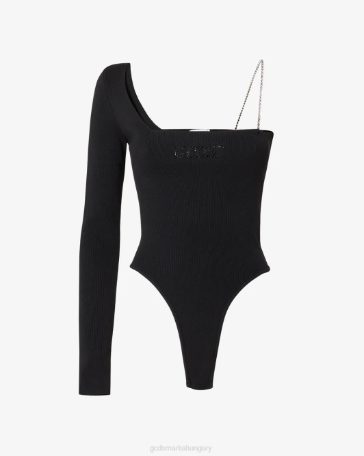 GCDS bling egyvállú body Z2HB384 ruházat fekete nők