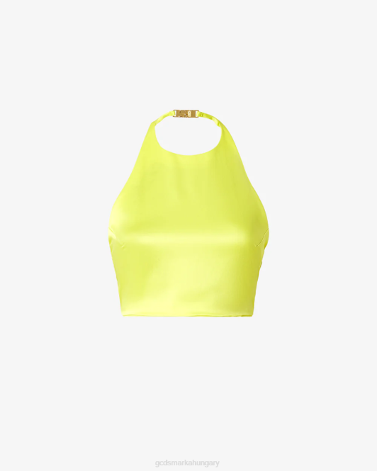 GCDS bling fényes felső Z2HB372 ruházat sárga fluo nők