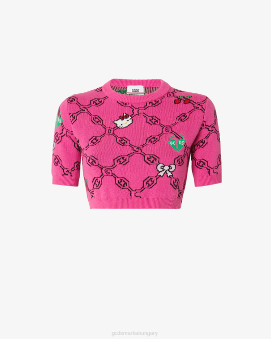 GCDS hello kitty jacquard felső Z2HB381 ruházat fukszia nők