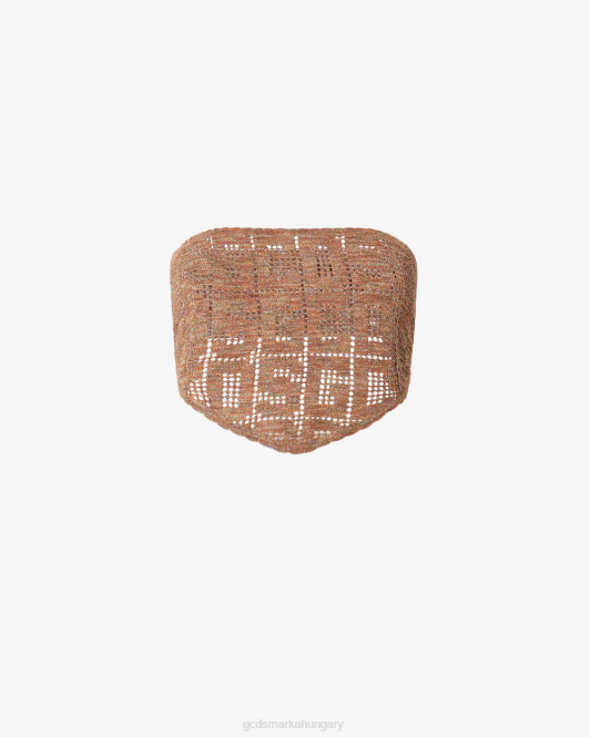 GCDS monogram makramé mini felső Z2HB370 ruházat narancs nők
