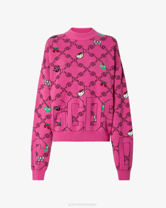 GCDS hello kitty jacquard pulóver Z2HB335 ruházat fukszia nők