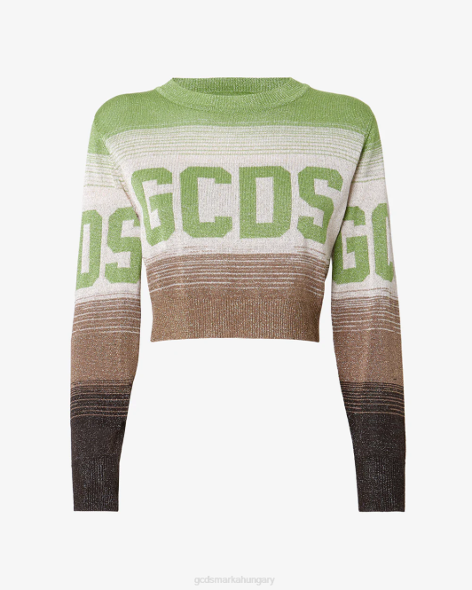 GCDS lurex degrade vágott pulóver Z2HB327 ruházat katonai zöld nők