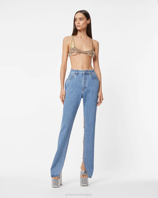 GCDS bling farmer nadrág Z2HB446 ruházat új világoskék nők