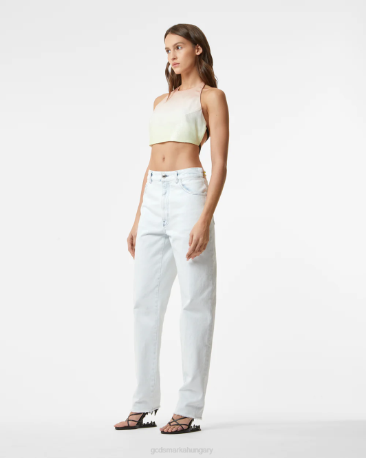 GCDS bling farmer nadrág Z2HB448 ruházat törtfehér nők