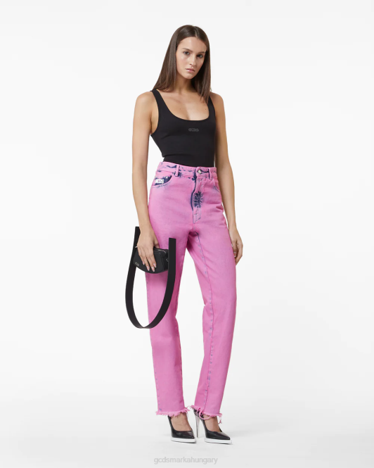 GCDS bling farmer nadrág Z2HB449 ruházat rózsaszín nők