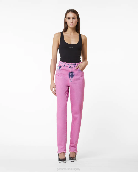 GCDS bling farmer nadrág Z2HB449 ruházat rózsaszín nők