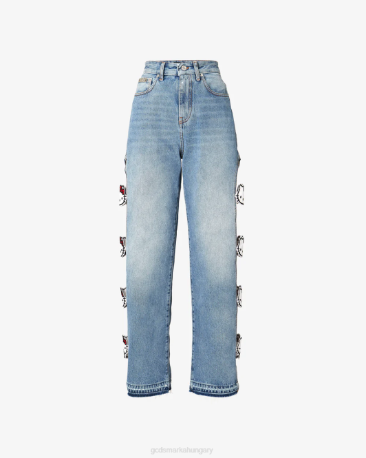 GCDS hello kitty menfit farmer nadrág Z2HB454 ruházat új világoskék nők
