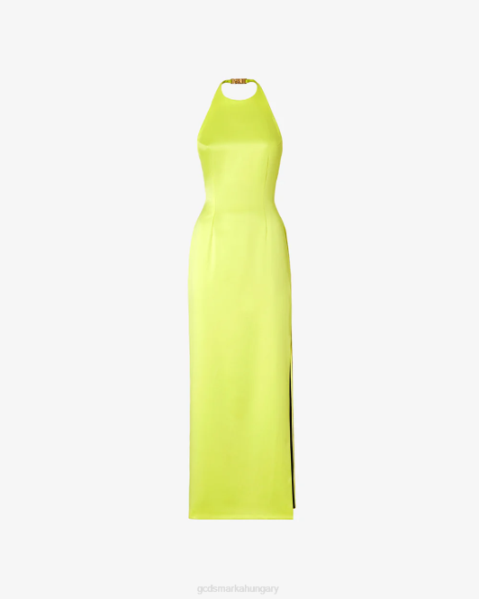 GCDS bling fényes hosszú ruha Z2HB417 ruházat sárga fluo nők