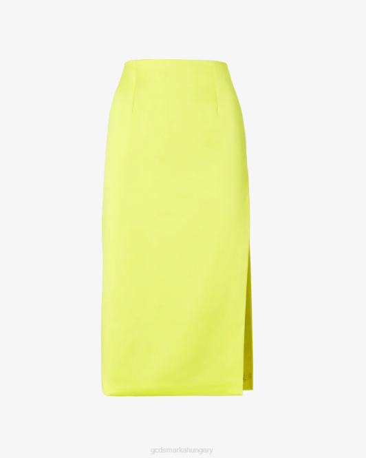 GCDS bling fényes hosszú szoknya Z2HB428 ruházat sárga fluo nők